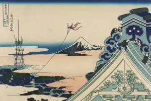 Toto asakusa honganji Oil painting by Katsushika Hokusai