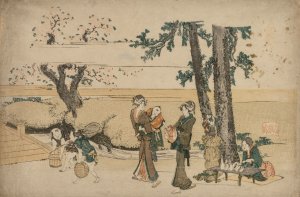 Woman Passing a Roadside Shop Near Oji by Katsushika Hokusai Oil Painting