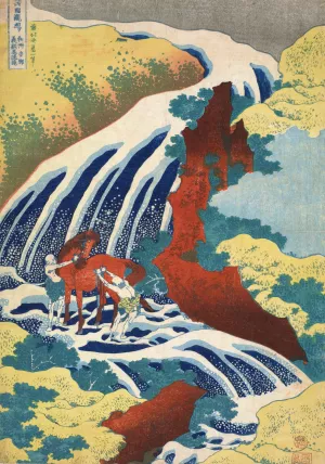 Yoshitsune Falls Oil painting by Katsushika Hokusai
