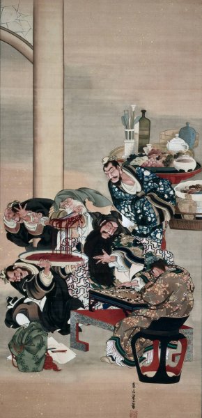 Operating on Guanyu's Arm by Katsushika Oi Oil Painting