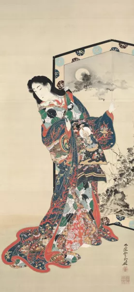 Hell Courtesan by Kawanabe Kyosai Oil Painting