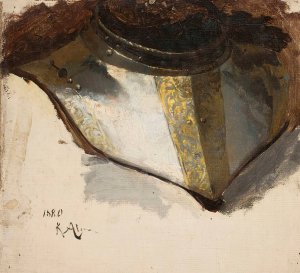 Armour bevor of Late Renaissance, study by Kazimierz Alchimowicz Oil Painting