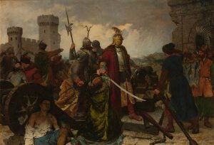 Kacper Karlinski in defence of Olsztyn by Kazimierz Alchimowicz Oil Painting