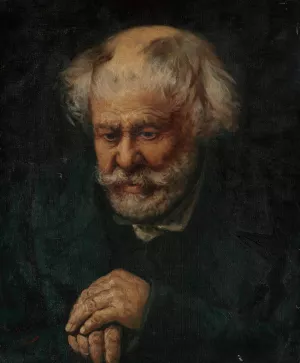Portrait of an old man by Kazimierz Mirecki Oil Painting