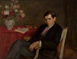 Portrait of Boleslaw Malinowski by Kazimierz Mordasewicz Oil Painting