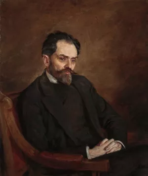 Portrait of Stefan zeromski by Kazimierz Mordasewicz Oil Painting