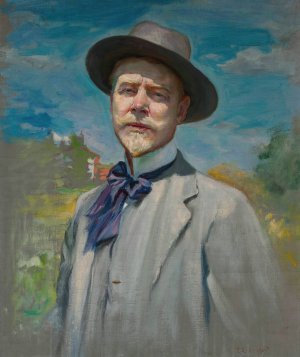 Self-portrait by Kazimierz Mordasewicz Oil Painting