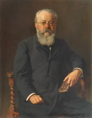 Dr. Wilhelm Ritter von Hartel by Kazimierz Pochwalski Oil Painting