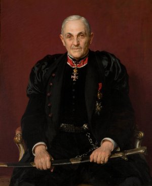 Portrait of Dawid Abrahamowicz by Kazimierz Pochwalski Oil Painting