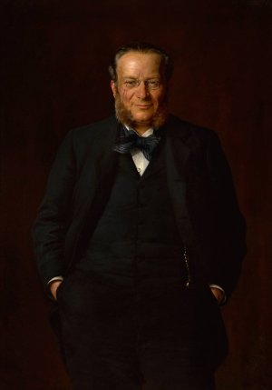 Portrait of Hipolit Wawelberg by Kazimierz Pochwalski Oil Painting
