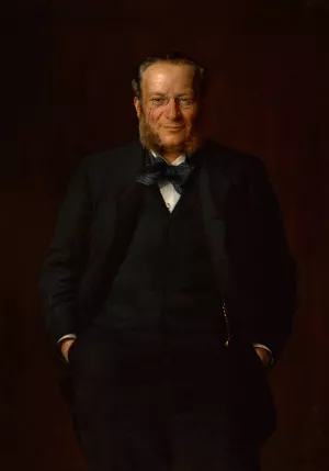 Portrait of Hipolit Wawelberg by Kazimierz Pochwalski Oil Painting