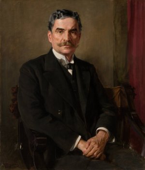 Portrait of Jozef Pakies by Kazimierz Pochwalski Oil Painting