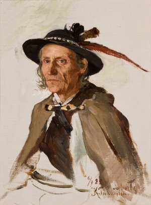 Portrait of Sabala by Kazimierz Pochwalski Oil Painting