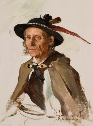 Portrait of Sabala by Kazimierz Pochwalski Oil Painting