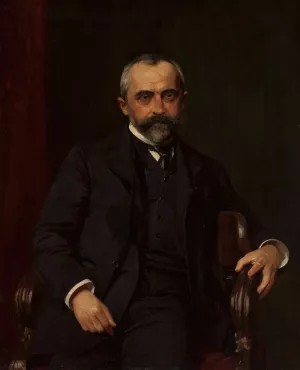 Portrait of Straszewski by Kazimierz Pochwalski Oil Painting