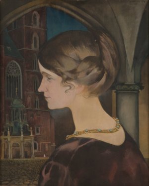 Portrait of Maria Sobolewska by Kazimierz Sichulski Oil Painting