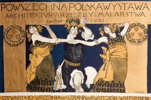 Powszechna Polska Wystawa Architektura Rzezby i Malarstwa by Kazimierz Sichulski Oil Painting
