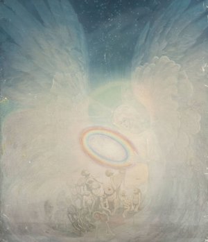Angel and monsters by Kazimierz Stabrowski Oil Painting