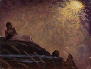 Fantastical composition by Kazimierz Stabrowski Oil Painting