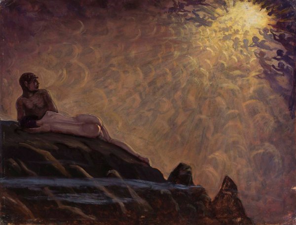Fantastical composition  by Kazimierz Stabrowski - Hand-Painted Oil Painting Reproduction