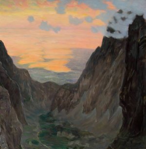 Misty mountains by Kazimierz Stabrowski Oil Painting