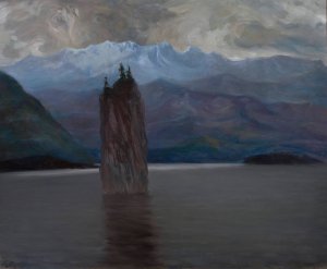 Norwegian fjord by Kazimierz Stabrowski Oil Painting