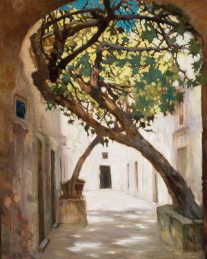 Street in Sarajevo by Kazimierz Stabrowski Oil Painting