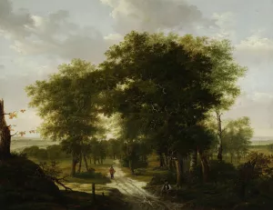 Forest landscape by Kazimierz Zwan Oil Painting