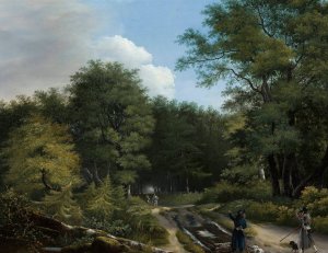 Forest road by Kazimierz Zwan Oil Painting