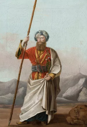 Portrait of Waclaw Rzewuski, nicknamed “emir” by Kazimierz Zwan Oil Painting