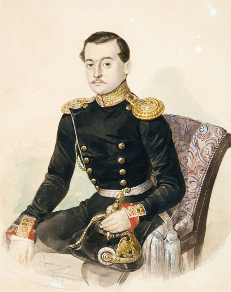 Portrait Of An Officer  by Kazimir Antonovich Yasevich - Hand-Painted Oil Painting Reproduction