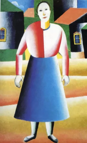 Girl in the Country by Kazimir Malevich - Oil Painting Reproduction