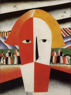 Head of Peasant by Kazimir Malevich - Oil Painting Reproduction