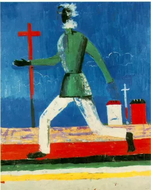 Head of the Boy in a Hat by Kazimir Malevich Oil Painting
