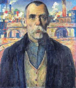 Portrait of a Record-Setter in Work Productivity by Kazimir Malevich Oil Painting