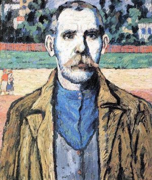 Portrait of a Record-Setter in Work Productivity by Kazimir Malevich Oil Painting