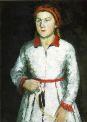 Portrait of Artist's Daughter by Kazimir Malevich Oil Painting