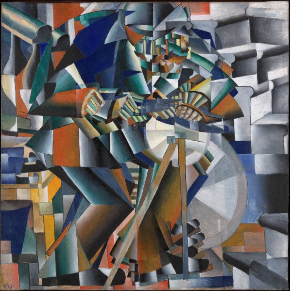 Tochil'schik Printsip Mel'kaniia  by Kazimir Malevich - Hand-Painted Oil Painting Reproduction