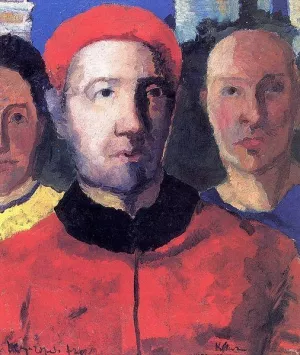 Triple Portrait by Kazimir Malevich Oil Painting