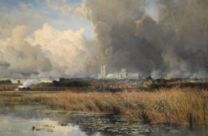 Passing Storm, Ely by Keeley Halswelle Oil Painting