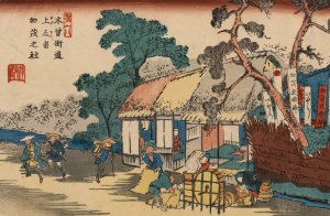 Ageo shuku kamo no yashiro by Keisai Eisen Oil Painting