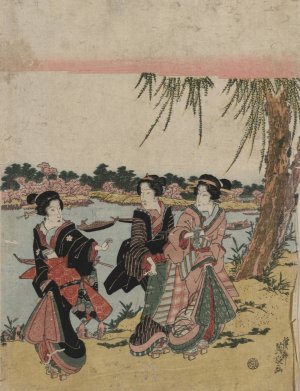 Mimeguri no hanami by Keisai Eisen Oil Painting