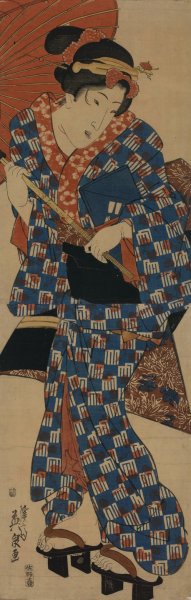 Nagauta no keiko ni kayou shojo by Keisai Eisen Oil Painting