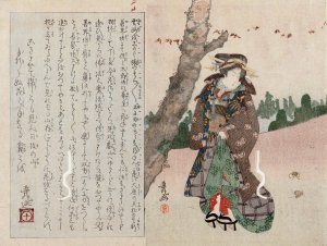 One of a Series of Women Representing the Seasons by Keisai Eisen Oil Painting