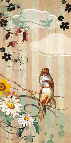 Vintage Love Birds I by Kelly Donovan Oil Painting