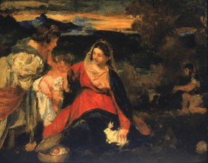 After Titian's 'Madonna of the Rabbit' by Kenyon Cox Oil Painting