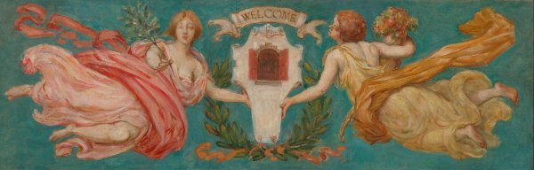 Main Product Photo of Study for Mural at Hotel Manhattan, 'Peace and Plenty' Painting by Kenyon Cox