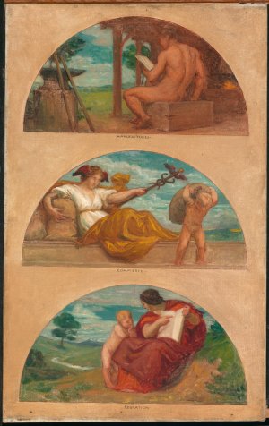 The Progress of Civilization; The Forge, Commerce, and Education by Kenyon Cox Oil Painting