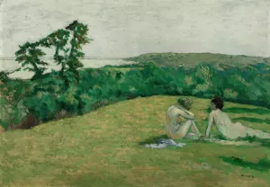 Devant la mer by Ker Xavier Roussel Oil Painting