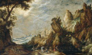 Landscape with Conversion of Saint Paul by Kerstiaen De Keuninck Oil Painting